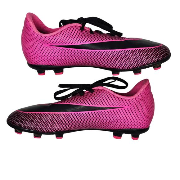 Nike Kids Bravata II FG Pink Blast/Black Soccer Cleats Size 4.5 - Picture 2 of 8